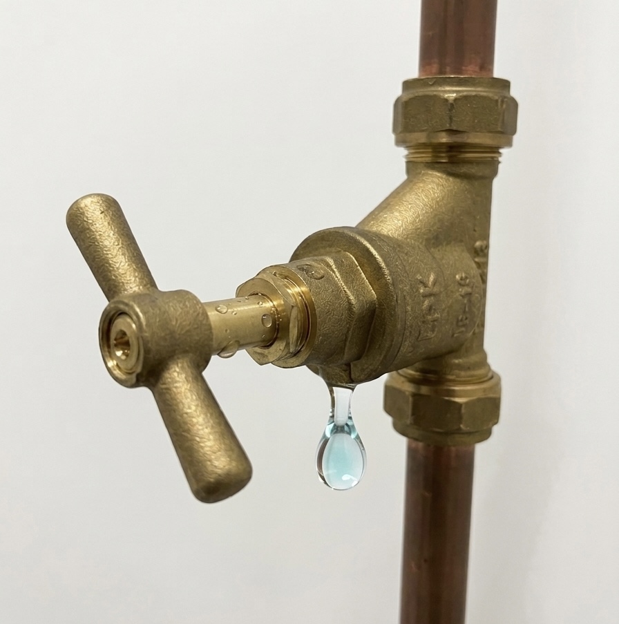 Stopcock valve under a kitchen sink